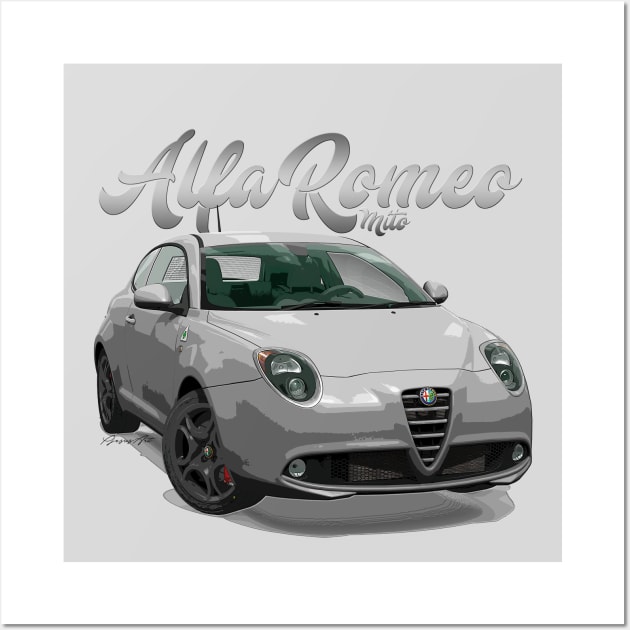 ALFA ROMEO Mito white front Wall Art by PjesusArt